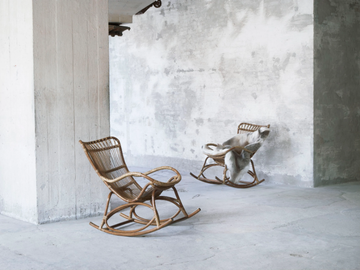 MONET - Rocking rattan easy chair with armrests by Sika Design - view 3